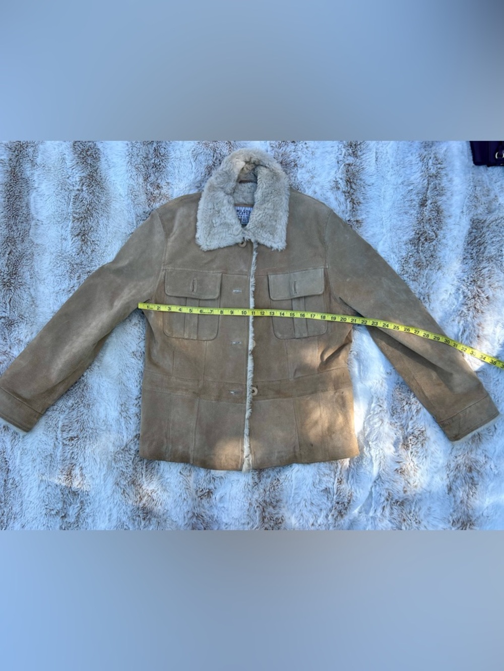 Wilsons Leather Tan Suede Shearling Jacket